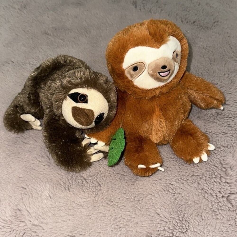 Pair of Three Toed Sloths Stuffed Animals